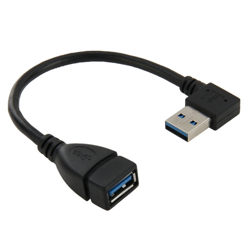 USB-3.0-Right-Angle-90-Degree-Extension-Cable-Male-to-Female-Adapter-Cord,-Length:-18cm