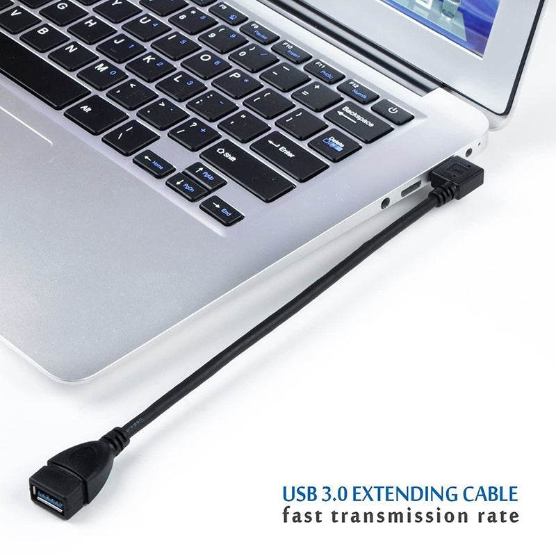 USB-3.0-Right-Angle-90-Degree-Extension-Cable-Male-to-Female-Adapter-Cord,-Length:-18cm