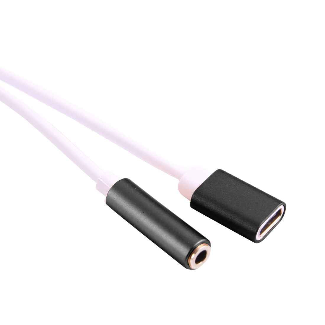 USB-C-/-Type-C-Male-to-3.5mm-Female-&-Type-C-Female-Audio-Adapter(Black)