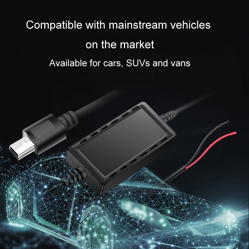 USB-Car-Charge-12V-To-5V-Navigation-Instrument-Reduction-Line(Mini-Right-Bend)