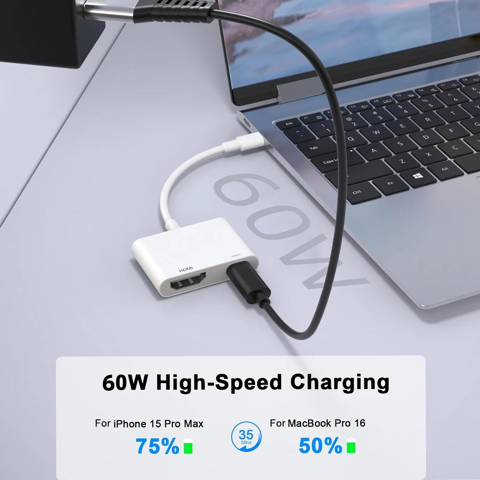 USB-C/Type-C-to-HDMI+USB-C/Type-C-4K/30HZ-Digital-AV-Adapter