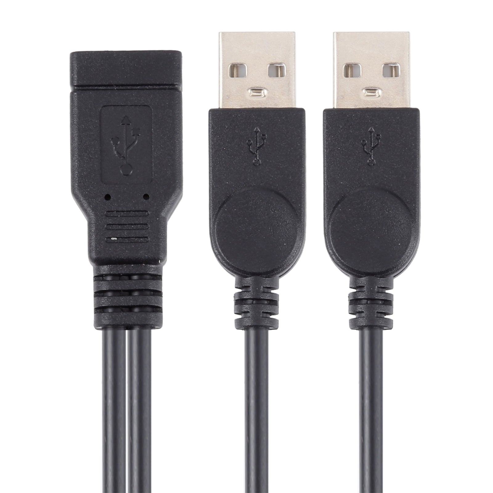 USB-Female-to-2-USB-Male-Cable,-Length:-About-30cm