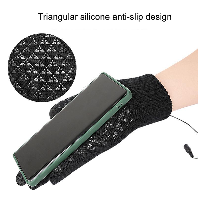 USB-Heating-Electric-Warm-Gloves-Students-Internet-Writing-Game-Thickened-Full-Finger-Knitted-Heated-Gloves,-Size:-Uniform(Black)