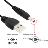 USB-Male-to-DC-3.5-x-1.35mm-Power-Cable,-Length:-1.2m-(Black)