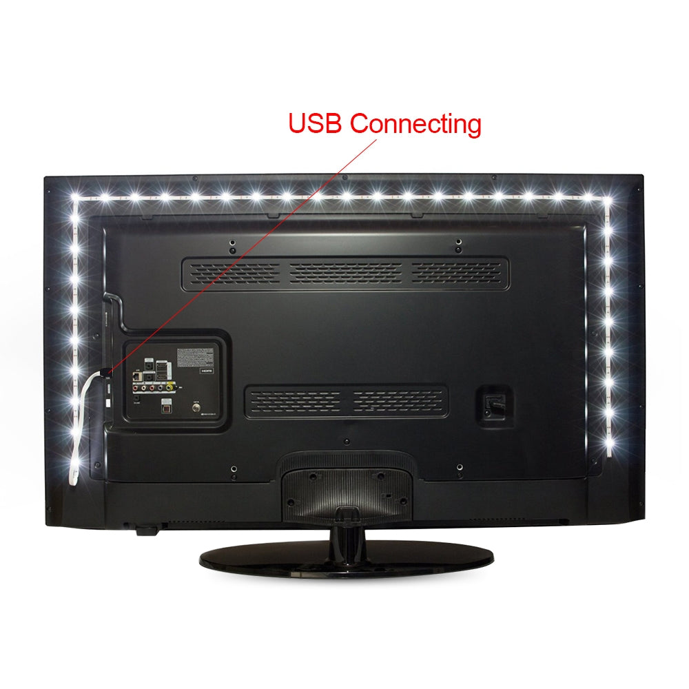 USB-Power-SMD-2835-Epoxy-LED-Strip-Light-Christmas-Desk-Decor-Lamp-for-TV-Background-Lighting,-Length:1m(Warm-White)