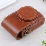 Vertical-Flip-Full-Body-Camera-PU-Leather-Case-Bag-with-Strap-for-Ricoh-GR-III-/-GRII,-Sony-ZV-1-/-DSC-RX100M7-/-RX100M6-/-RX100M5-/-RX100M2-(Brown)