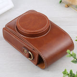 Vertical-Flip-Full-Body-Camera-PU-Leather-Case-Bag-with-Strap-for-Ricoh-GR-III-/-GRII,-Sony-ZV-1-/-DSC-RX100M7-/-RX100M6-/-RX100M5-/-RX100M2-(Brown)