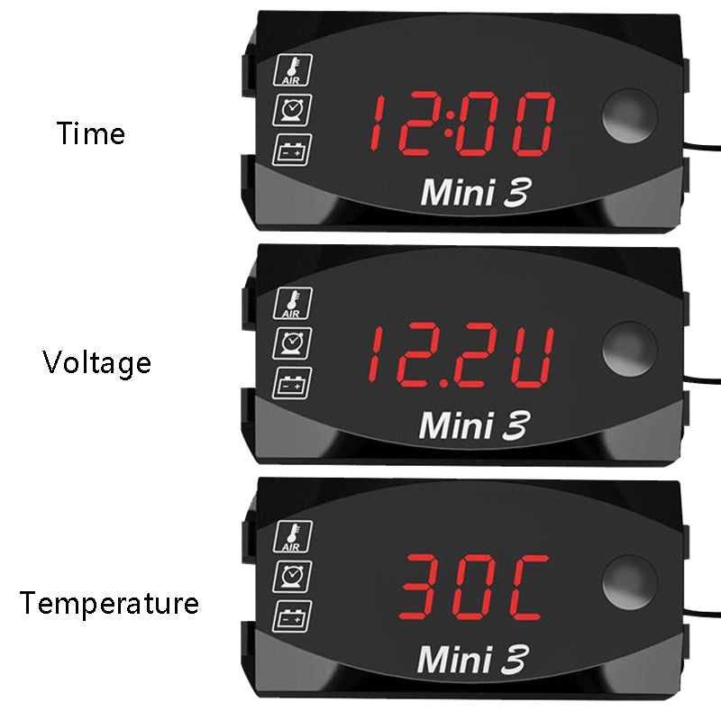 Voltage-Clock-And-Temperature-3-In-1-LED-Electronic-Meter-Large-Screen-Digital-Display-Waterproof-And-Dustproof-Voltmeter(Red-Light)