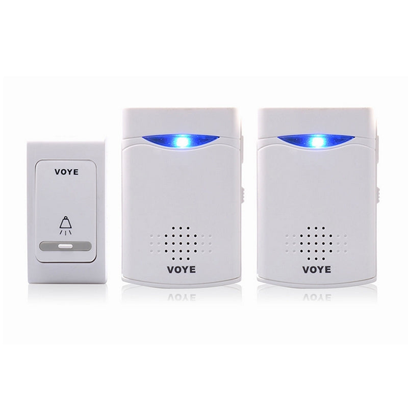 VOYE-V006B2-Wireless-Remote-Control-Chime-Door-Bell-with-Double-Receiver(White)