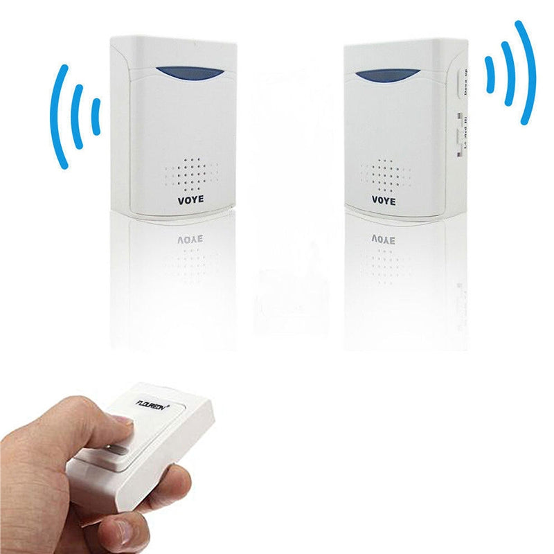VOYE-V006B2-Wireless-Remote-Control-Chime-Door-Bell-with-Double-Receiver(White)