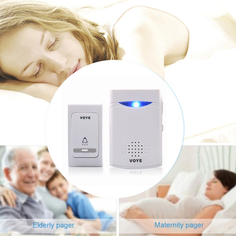 VOYE-V006B2-Wireless-Remote-Control-Chime-Door-Bell-with-Double-Receiver(White)