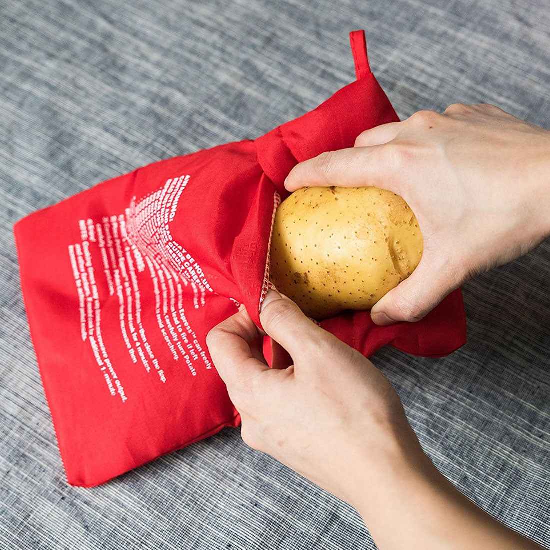 Washable-Reusable-Microwave-Potato-Cooker-Bag-(Cooks-Up-to-4-Potatoes-At-The-Same-Time),-Size:-26.7*17.6cm(Red)