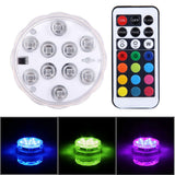 Waterproof-Submersible-LED-Light,-10-LEDs-Cylinder-Remote-Controlled-with-Remote-Controllor,-Remote-Control-Range(in-Open-Area):-24-30-Feet