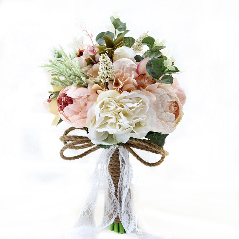 Wedding-Holding-Flower-Bridal-Bouquet-Accessories-Bridesmaid-Party-Wedding-Decoration-Supplies,-Diameter:-24cm