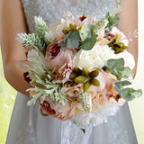 Wedding-Holding-Flower-Bridal-Bouquet-Accessories-Bridesmaid-Party-Wedding-Decoration-Supplies,-Diameter:-24cm