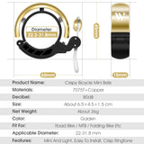 WEST-BIKING-Bicycle-Retro-Copper-Bell-Riding-Crisp-&-Loud-Bell(Gold)