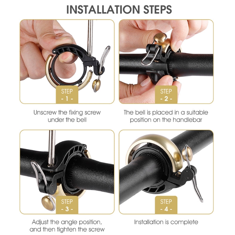 WEST-BIKING-Bicycle-Retro-Copper-Bell-Riding-Crisp-&-Loud-Bell(Gold)