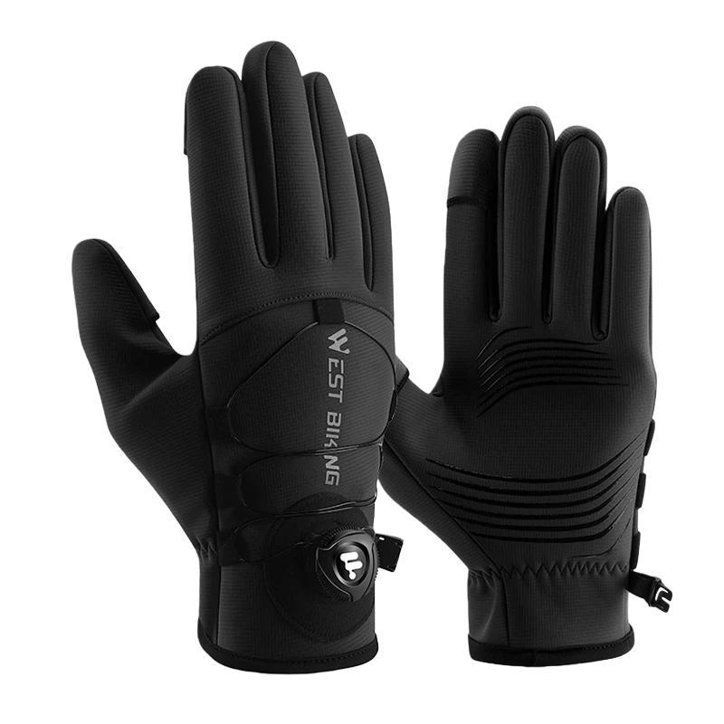WEST-BIKING-YP0211270-Winter-Bike-Windproof-Warm-Gloves-Water-Repellent-Gloves-With-Buckle,-Size:-M(??)