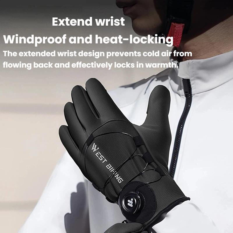WEST-BIKING-YP0211270-Winter-Bike-Windproof-Warm-Gloves-Water-Repellent-Gloves-With-Buckle,-Size:-M(??)