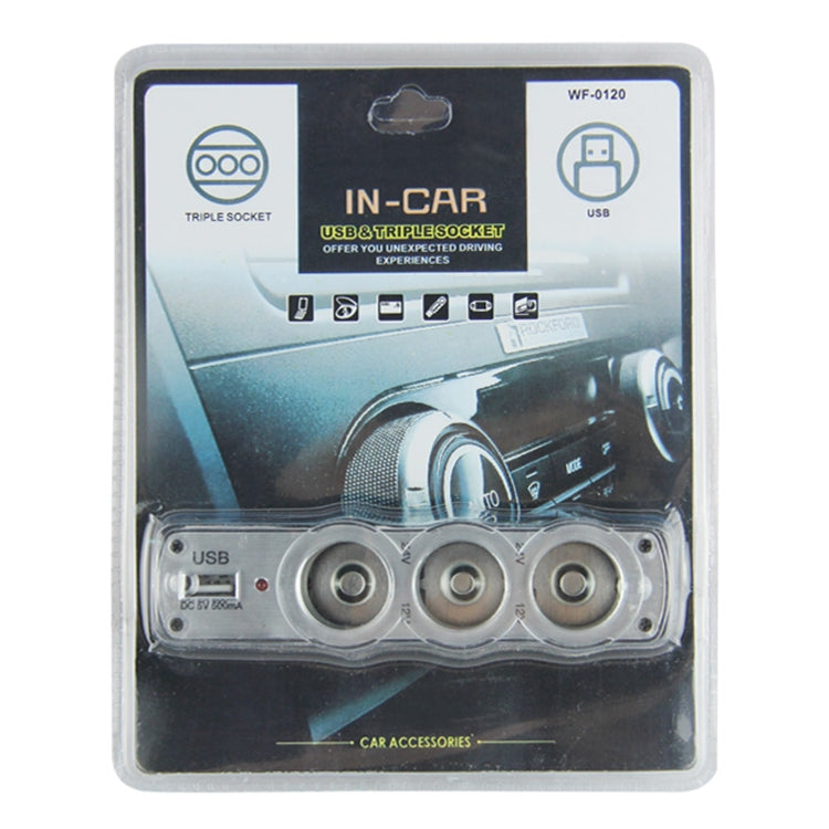 WF-0120-12V-/-24V-3-Way-Triple-Sockets-USB-Car-Cigarette-Lighter-Socket-Splitter-Charger(Black)
