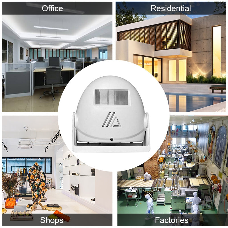 Wireless-Intelligent-Doorbell-Infrared-Motion-Sensor-Voice-Prompter-Warning-Door-Bell-Alarm(Black)