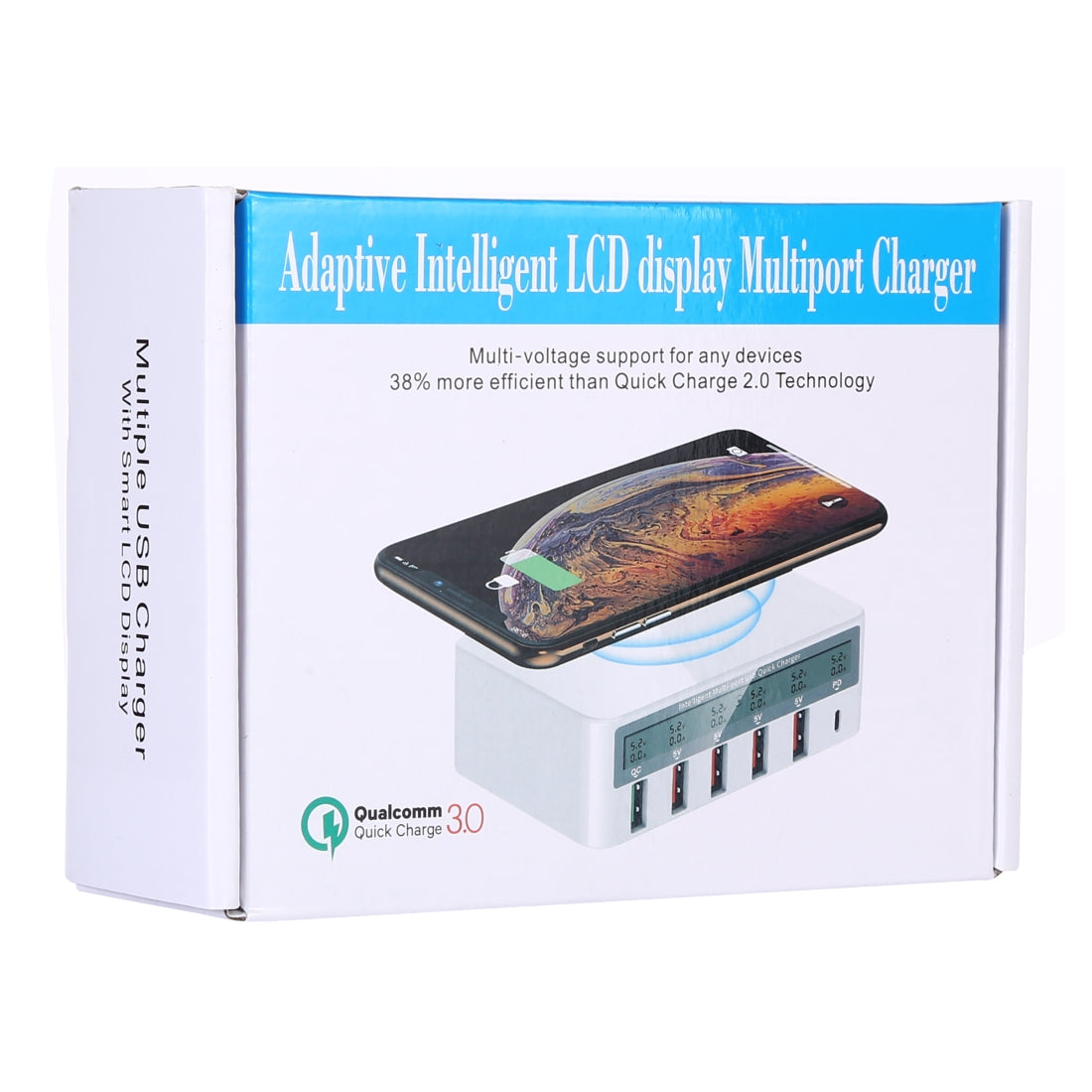 WLX-818F-6-in-1-10W-QC3.0-Wireless-Charging-+-USB-C-/-Type-C-+-4-USB-Ports-Charger-with-Smart-LCD-Display-Screen,-EU-/-AU-Plug