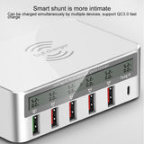 WLX-818F-6-in-1-10W-QC3.0-Wireless-Charging-+-USB-C-/-Type-C-+-4-USB-Ports-Charger-with-Smart-LCD-Display-Screen,-EU-/-AU-Plug