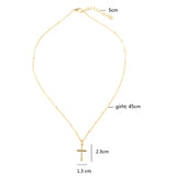 Women-Fashion-Bright-Electroplating-Cross-Jewelry-Necklace(Gold)