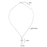 Women-Fashion-Bright-Electroplating-Cross-Jewelry-Necklace(Silver)