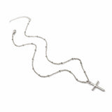 Women-Fashion-Bright-Electroplating-Cross-Jewelry-Necklace(Silver)