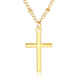 Women-Fashion-Bright-Electroplating-Cross-Jewelry-Necklace(Gold)