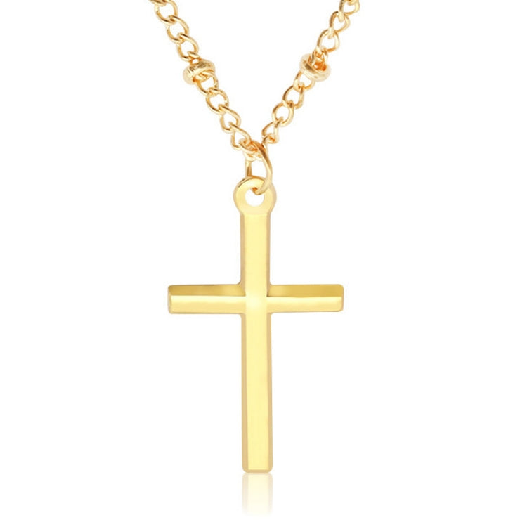 Women-Fashion-Bright-Electroplating-Cross-Jewelry-Necklace(Gold)