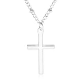 Women-Fashion-Bright-Electroplating-Cross-Jewelry-Necklace(Silver)
