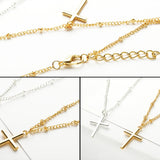 Women-Fashion-Bright-Electroplating-Cross-Jewelry-Necklace(Gold)