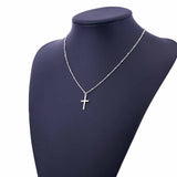 Women-Fashion-Bright-Electroplating-Cross-Jewelry-Necklace(Silver)