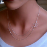 Women-Fashion-Lovely-Chic-Long-Silver-Sweater-Chain-Pendant-Necklaces(Leaf-double-chains)