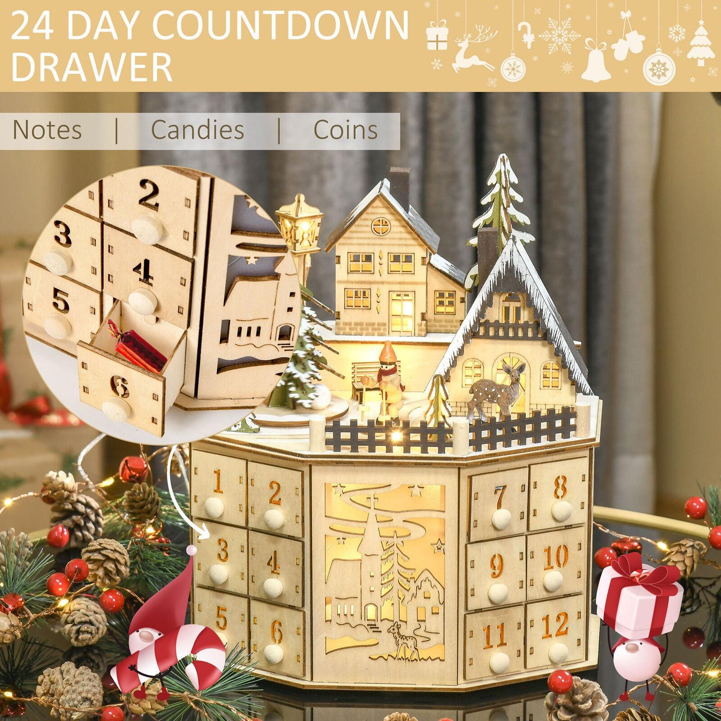 Wooden-Village-Scene-24-Days-Countdown-Christmas-Music-Calendar-With-Lights