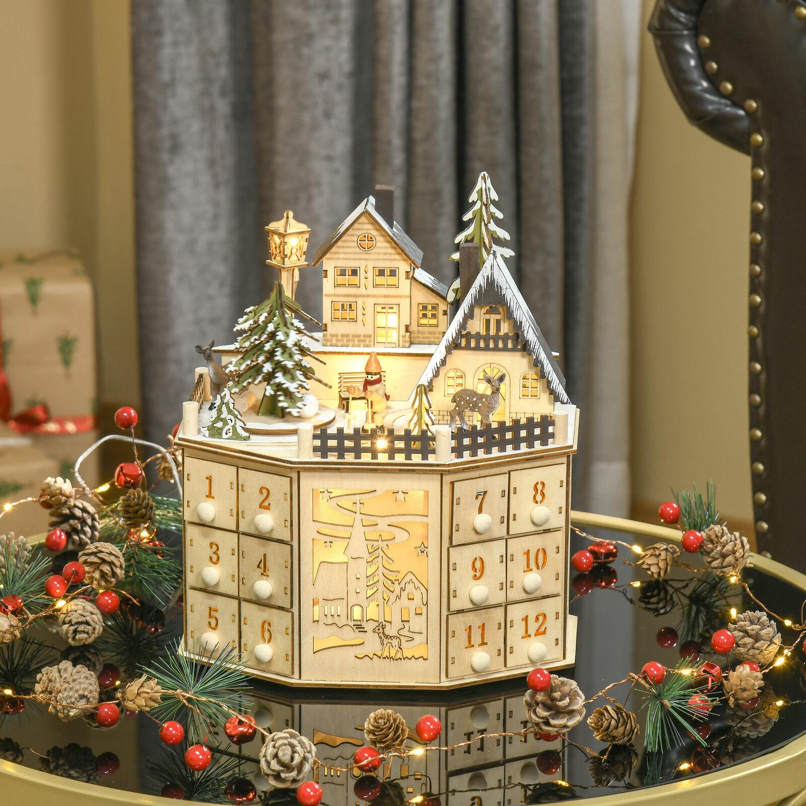 Wooden-Village-Scene-24-Days-Countdown-Christmas-Music-Calendar-With-Lights