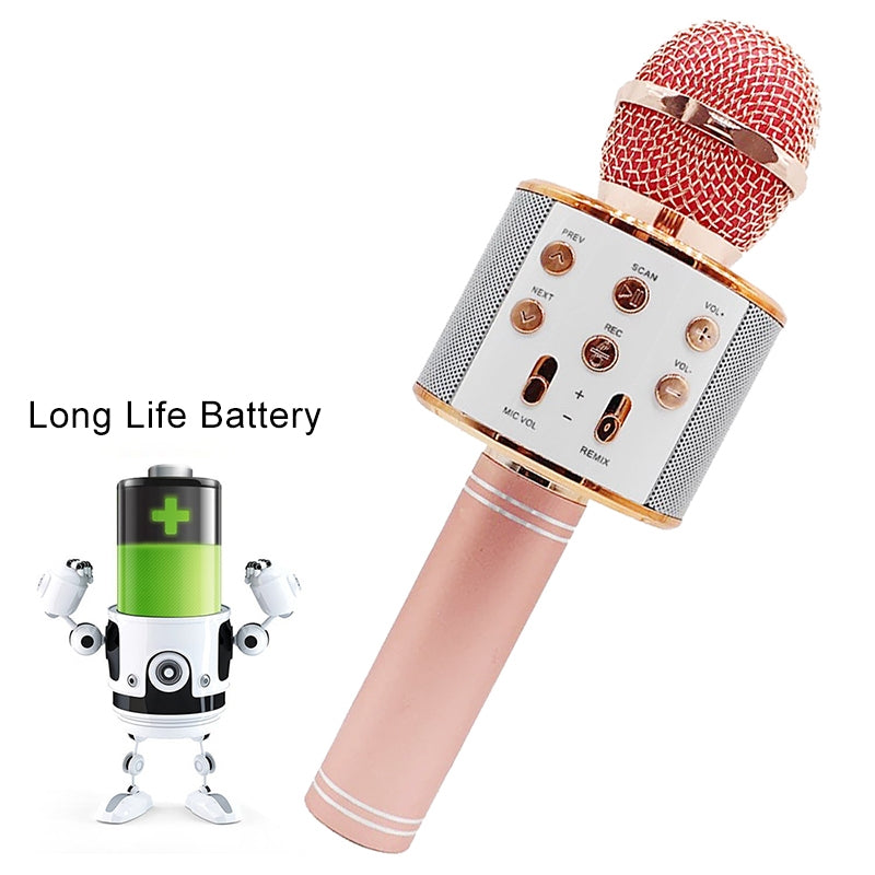 WS-858-Metal-High-Sound-Quality-Handheld-KTV-Karaoke-Recording-Bluetooth-Wireless-Microphone,-for-Notebook,-PC,-Speaker,-Headphone,-iPad,-iPhone,-Galaxy,-Huawei,-Xiaomi,-LG,-HTC-and-Other-Smart-Phones(Rose-Gold)
