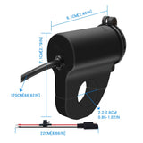 WUPP-ZH-975B3-Motorcycle-Aluminum-Alloy-Waterproof-Mobile-Phone-Double-QC3.0-Quick-Charging-Charger-with-Voltmeter(Black)