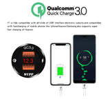 WUPP-ZH-975B3-Motorcycle-Aluminum-Alloy-Waterproof-Mobile-Phone-Double-QC3.0-Quick-Charging-Charger-with-Voltmeter(Black)