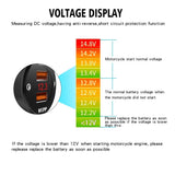 WUPP-ZH-975B3-Motorcycle-Aluminum-Alloy-Waterproof-Mobile-Phone-Double-QC3.0-Quick-Charging-Charger-with-Voltmeter(Black)