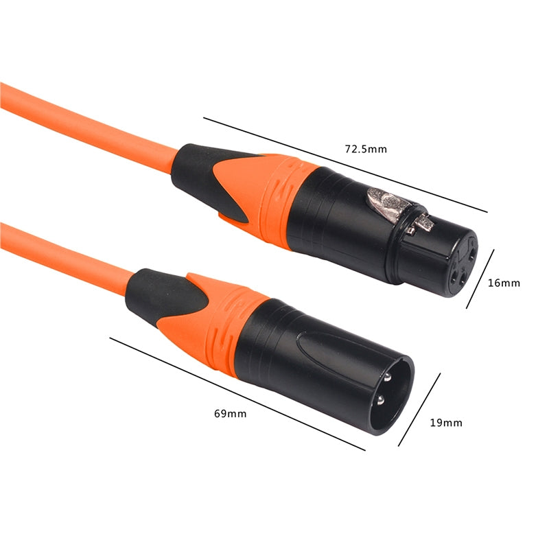 XRL-Male-to-Female-Microphone-Mixer-Audio-Cable,-Length:-1m-(Orange)