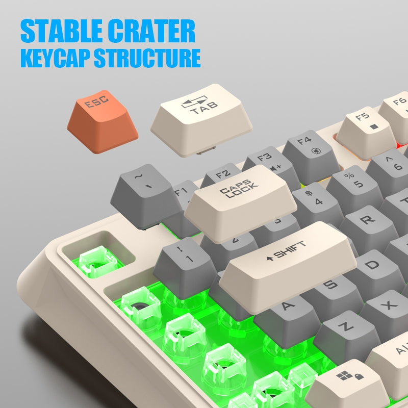 XUNFOX-K82-Three-colors-94-Keys-Blacklit-USB-Wired-Gaming-Keyboard,-Cable-Length:-1.5m(Lake-Blue)