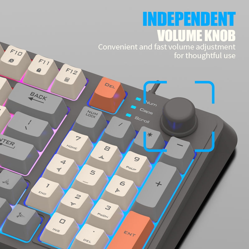 XUNFOX-K82-Three-colors-94-Keys-Blacklit-USB-Wired-Gaming-Keyboard,-Cable-Length:-1.5m(Lake-Blue)