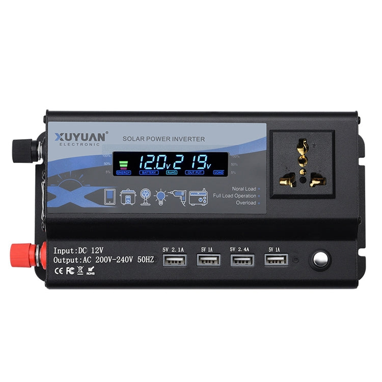 XUYUAN-3000W-Car-Inverter-LED-Colorful-Atmosphere-Light-4-USB-Charging-Converter,-Specification:-12V-220V