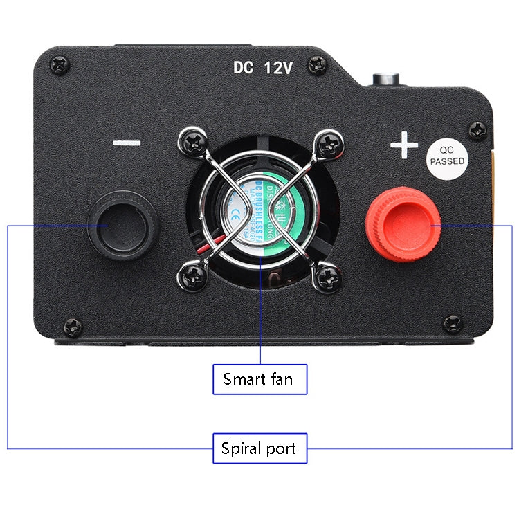 XUYUAN-3000W-Car-Inverter-LED-Colorful-Atmosphere-Light-4-USB-Charging-Converter,-Specification:-12V-220V