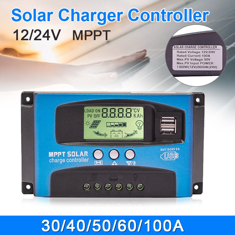 YCX-003-30-100A-Solar-Charging-Controller-with-LED-Screen-&-Dual-USB-Port-Smart-MPPT-Charger,-Model:-12/24V-60A