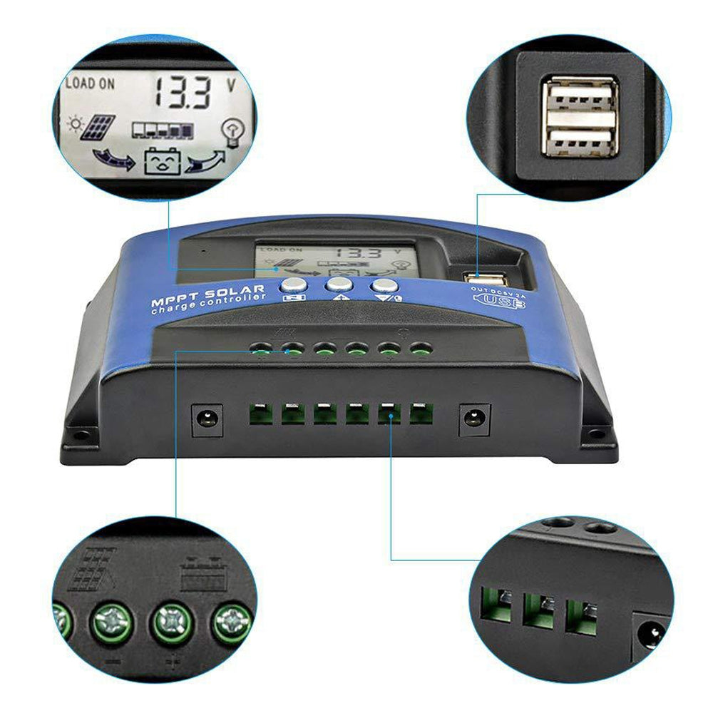 YCX-003-30-100A-Solar-Charging-Controller-with-LED-Screen-&-Dual-USB-Port-Smart-MPPT-Charger,-Model:-12/24V-60A