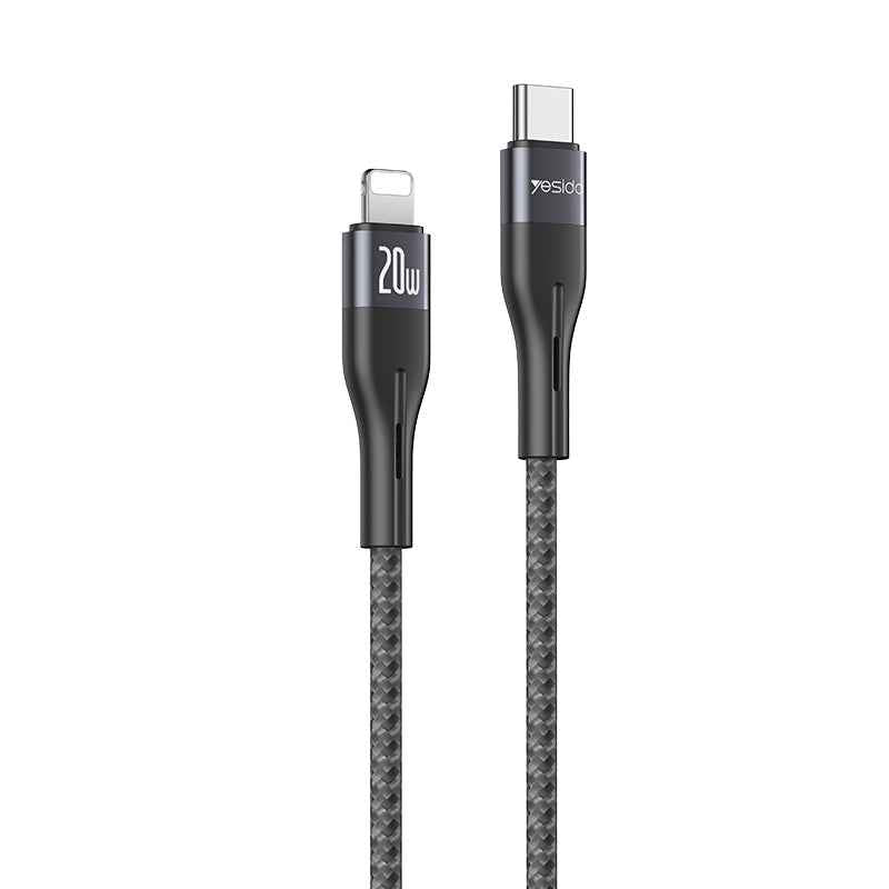 CA155-PD-20W-USB-C-/-Type-C-to-8-Pin-Charging-Data-Cable,-Length:-1m(Black)